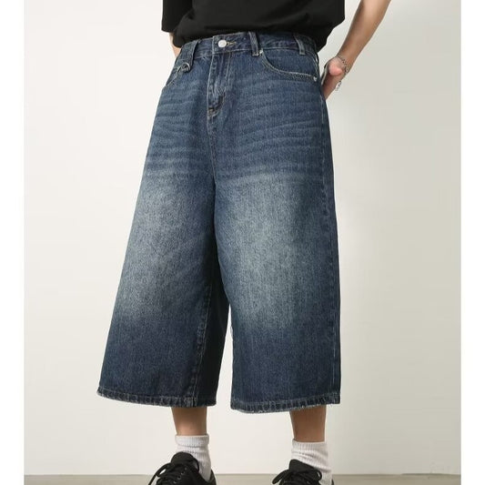 Vintage Straight Denim Shorts for Men