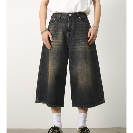 Vintage Straight Denim Shorts for Men