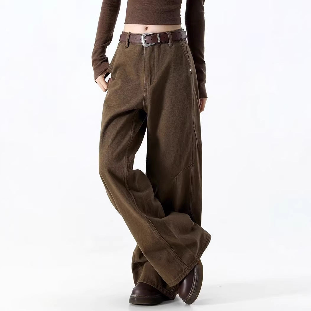 Vintage Straight Wide-Leg Trousers