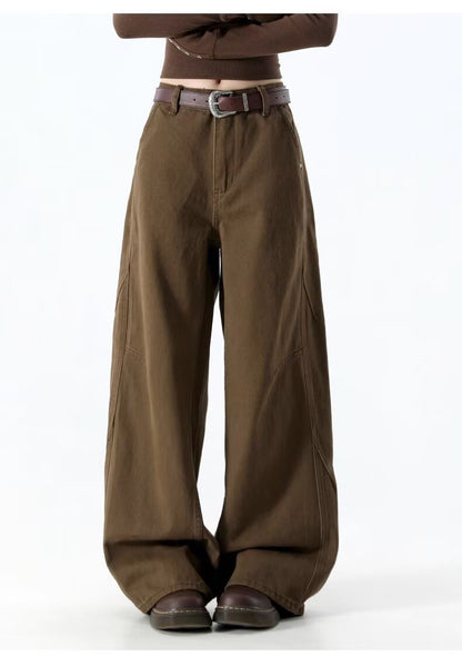 Vintage Straight Wide-Leg Trousers