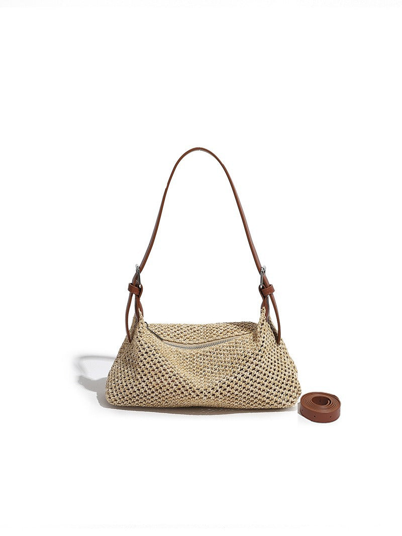 Vintage Straw Woven Crossbody Bag