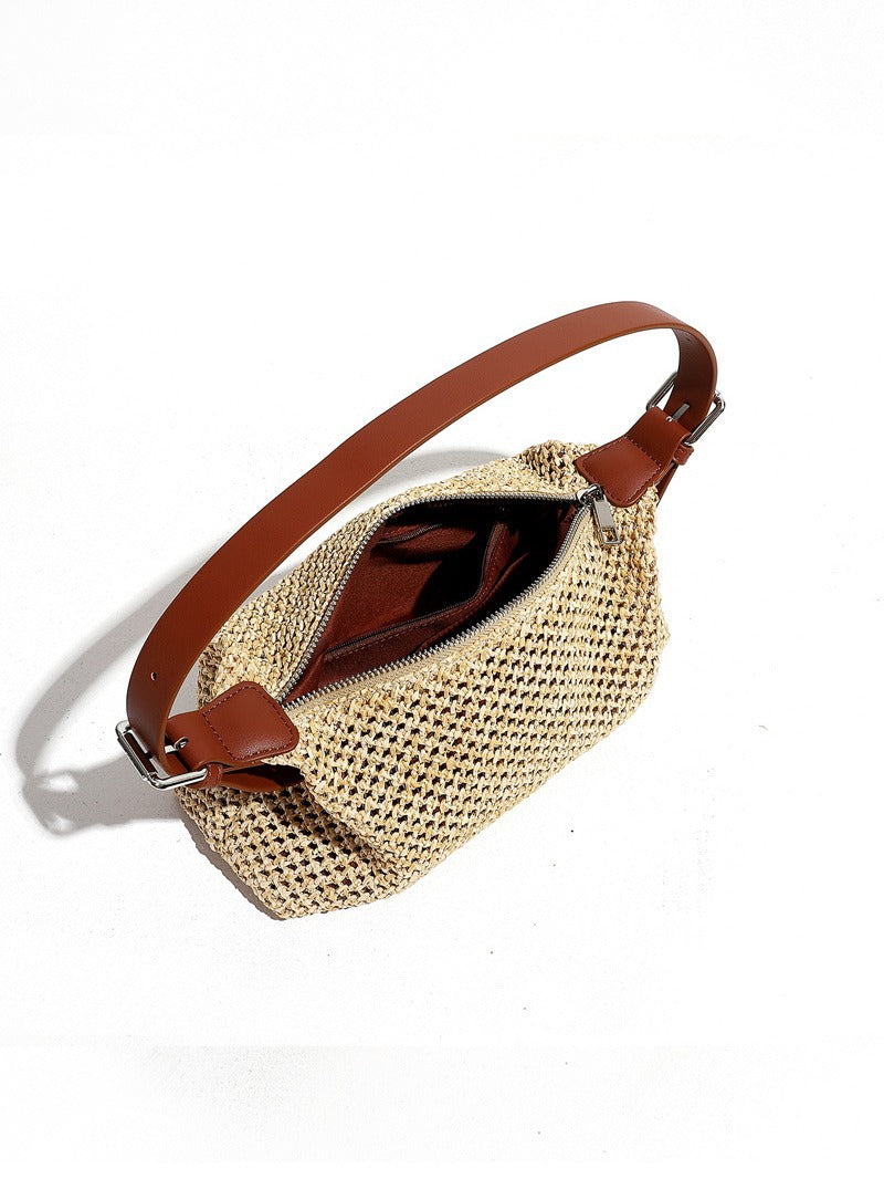 Vintage Straw Woven Crossbody Bag