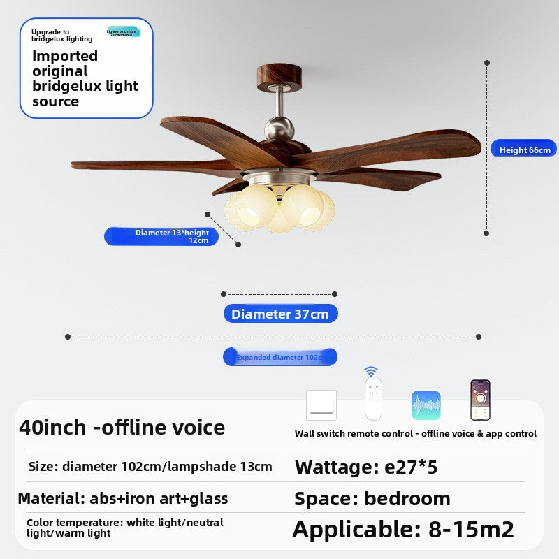 Vintage Style Ceiling Fan Light with Remote Control