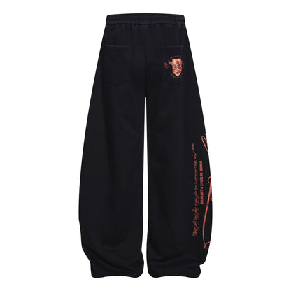 Vintage Style Loose Fit Cotton Blend Pants