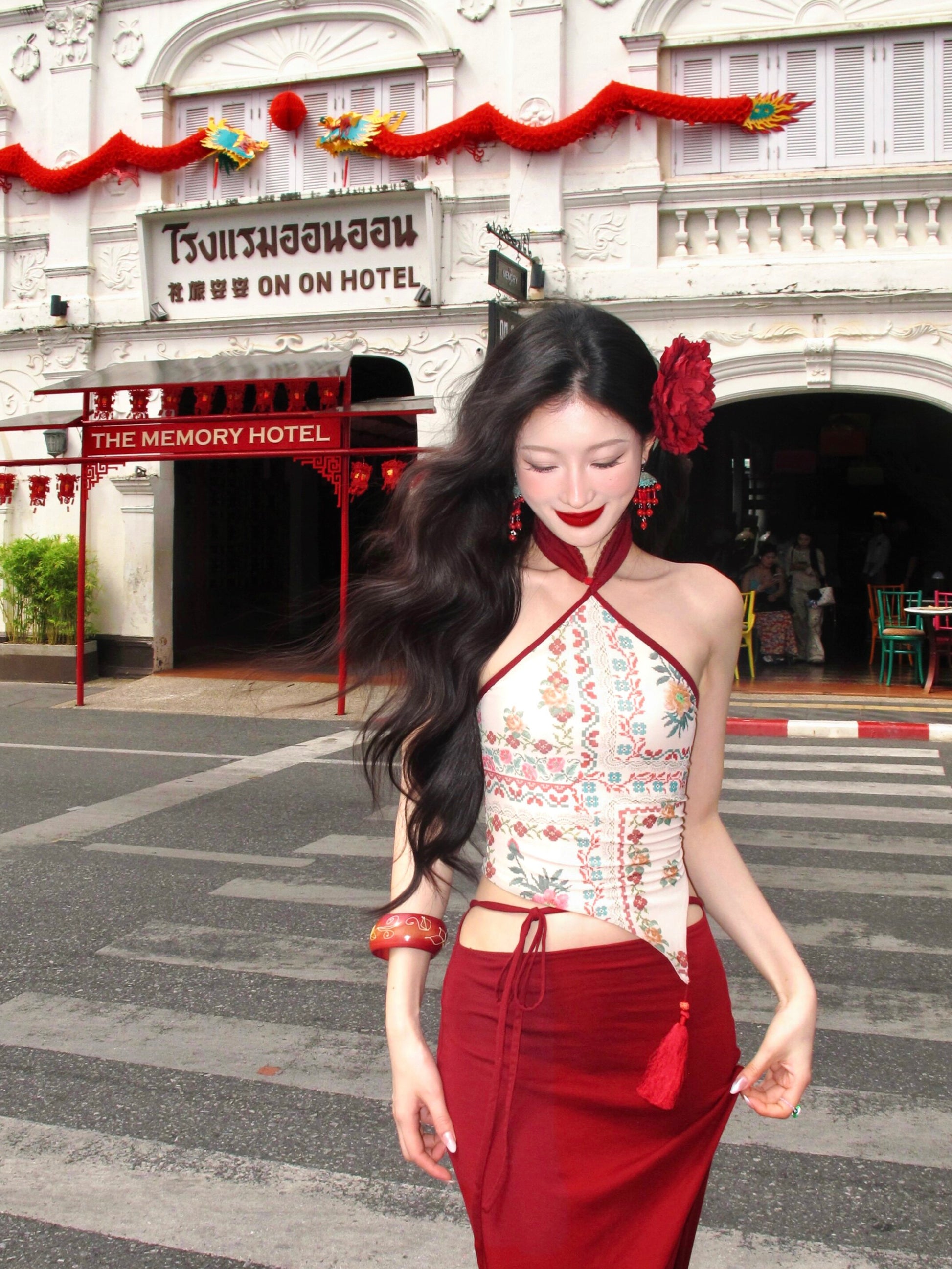 Vintage Tassel Cheongsam Collar Two-Piece