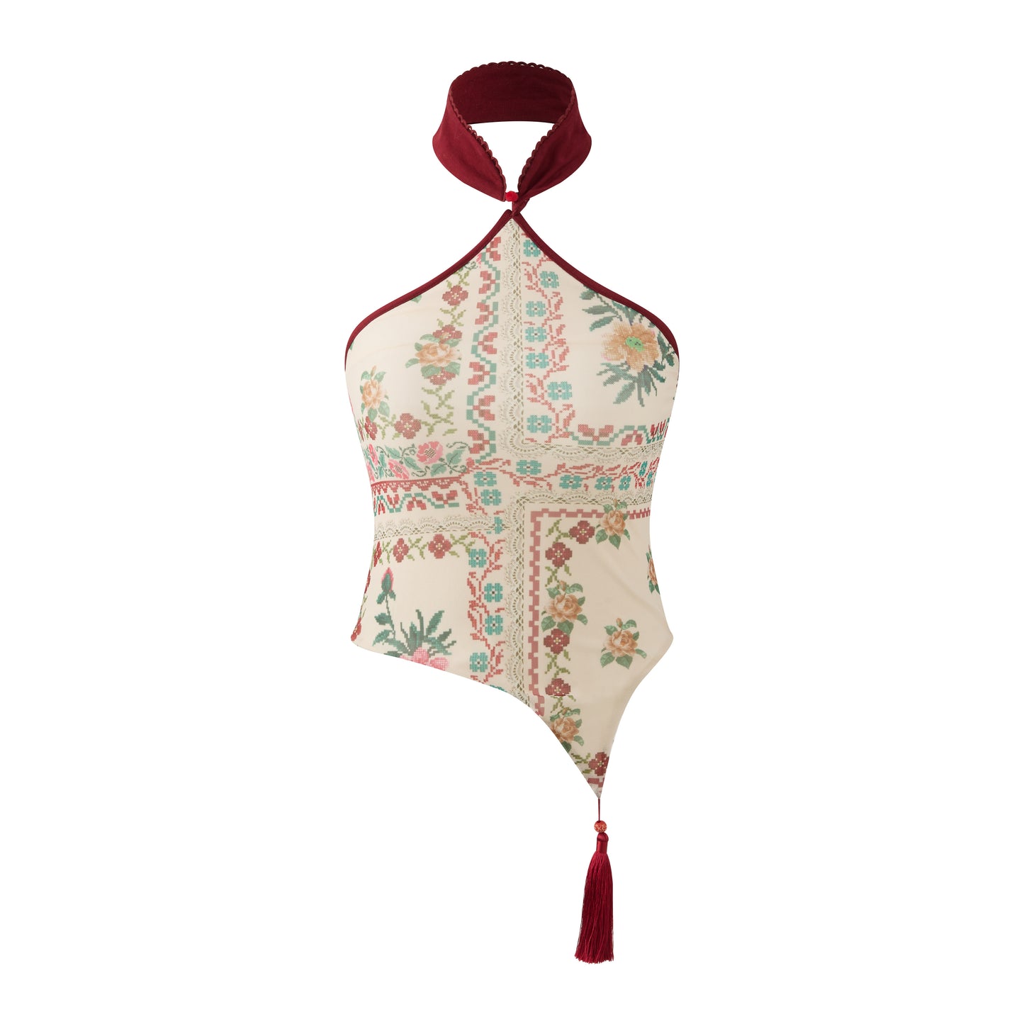 Vintage Tassel Cheongsam Collar Two-Piece
