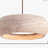 Vintage Travertine Pendant Light with LED