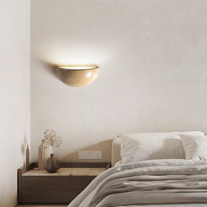 Vintage Travertine Semi Circle Wall Lamp