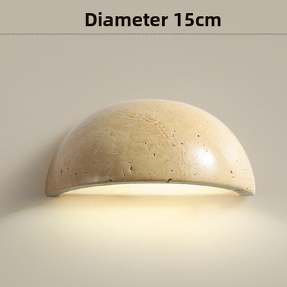 Vintage Travertine Semi Circle Wall Lamp