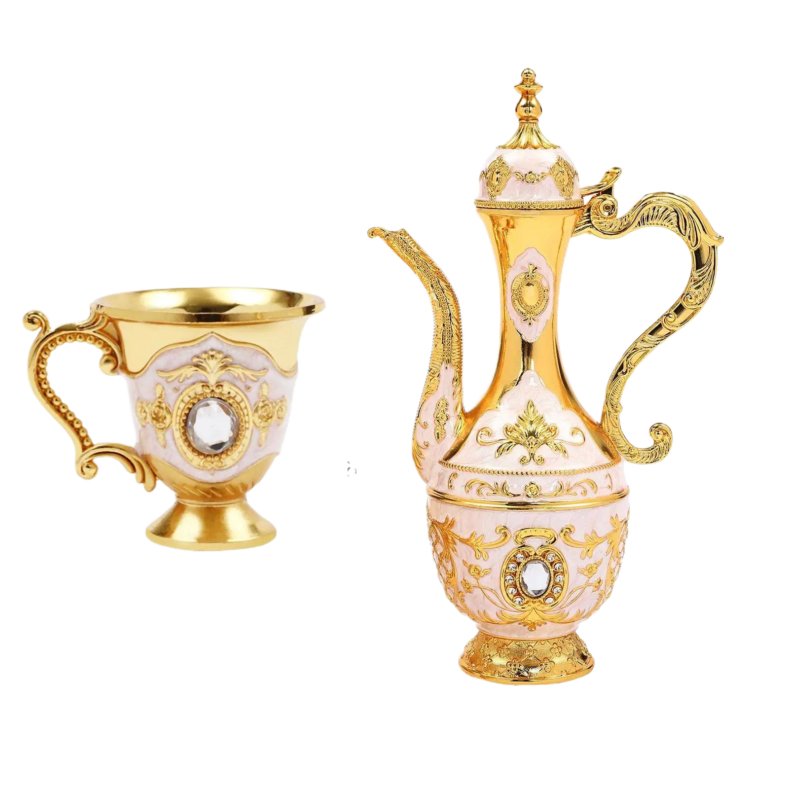Vintage Turkish Ceramic Tea with Pot and Cups