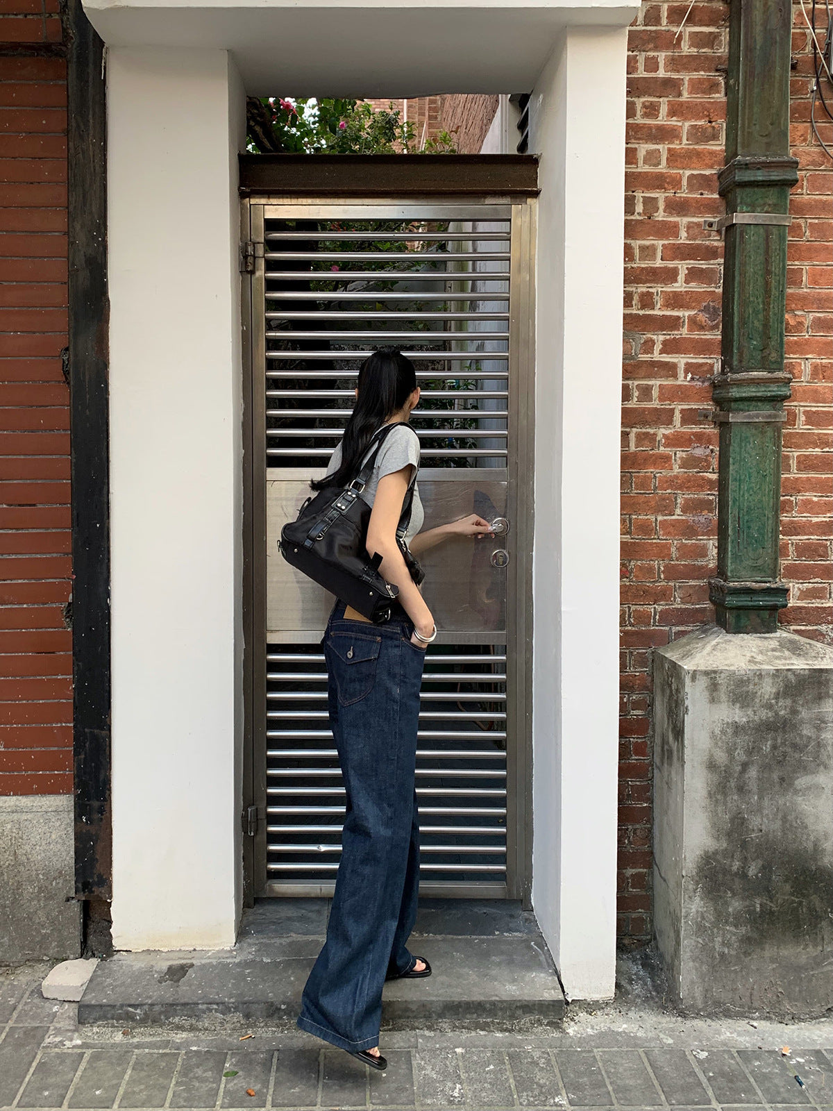 Vintage Wash Denim Pants