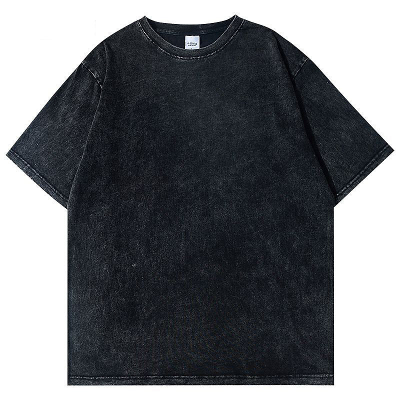 Vintage Washed Cotton Cartoon Print T-shirt