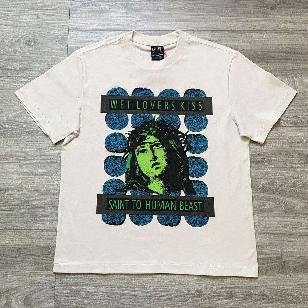 Vintage Washed Cotton T-Shirt Loose Fit Short Sleeve