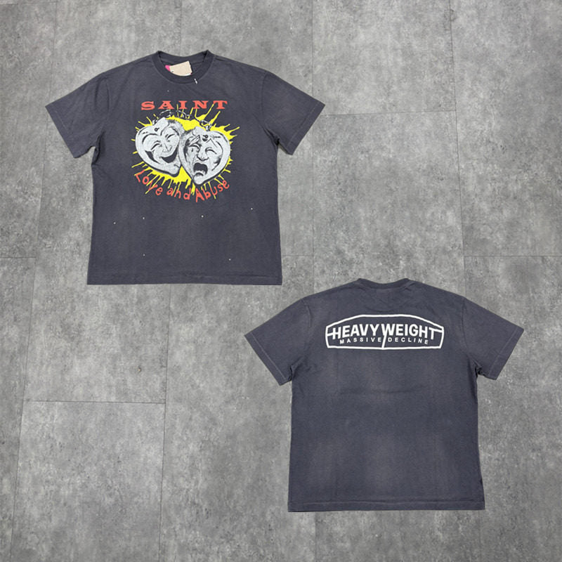 Vintage Washed Cotton T-Shirt Loose Fit Short Sleeve