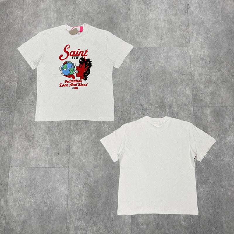Vintage Washed Cotton T-Shirt Loose Fit Short Sleeve