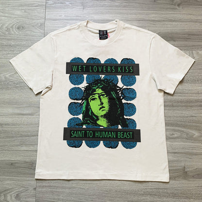 Vintage Washed Cotton T-Shirt Loose Fit Short Sleeve