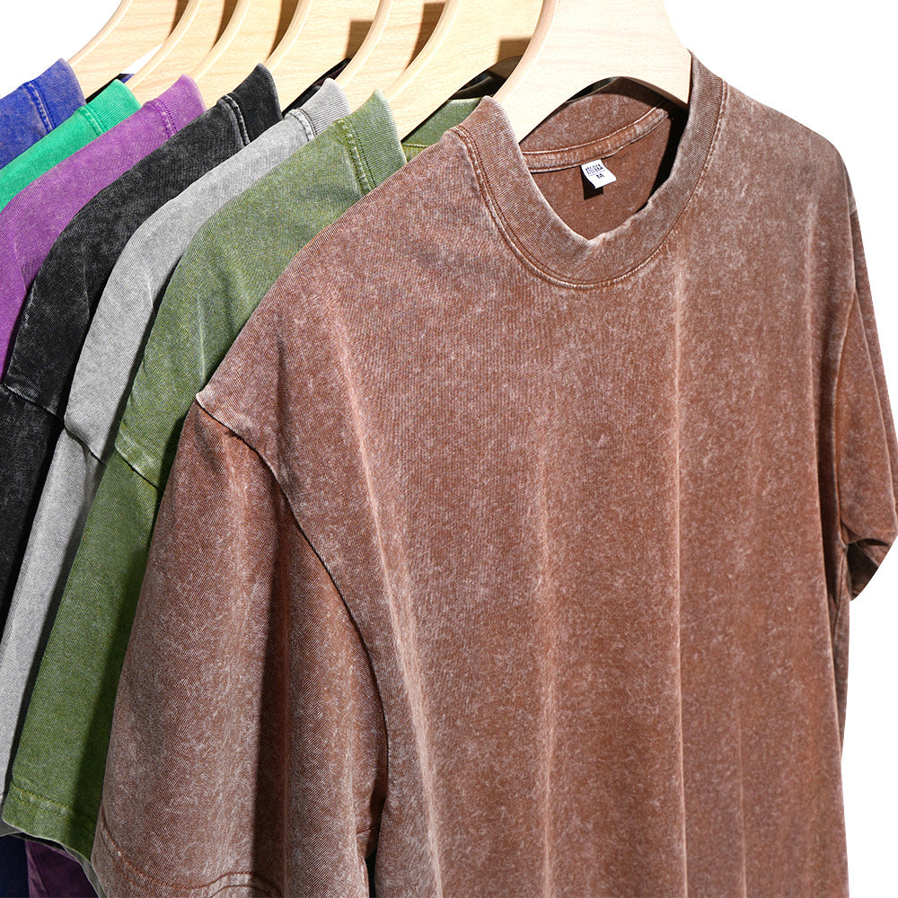 Vintage Washed Cotton T-shirt Men