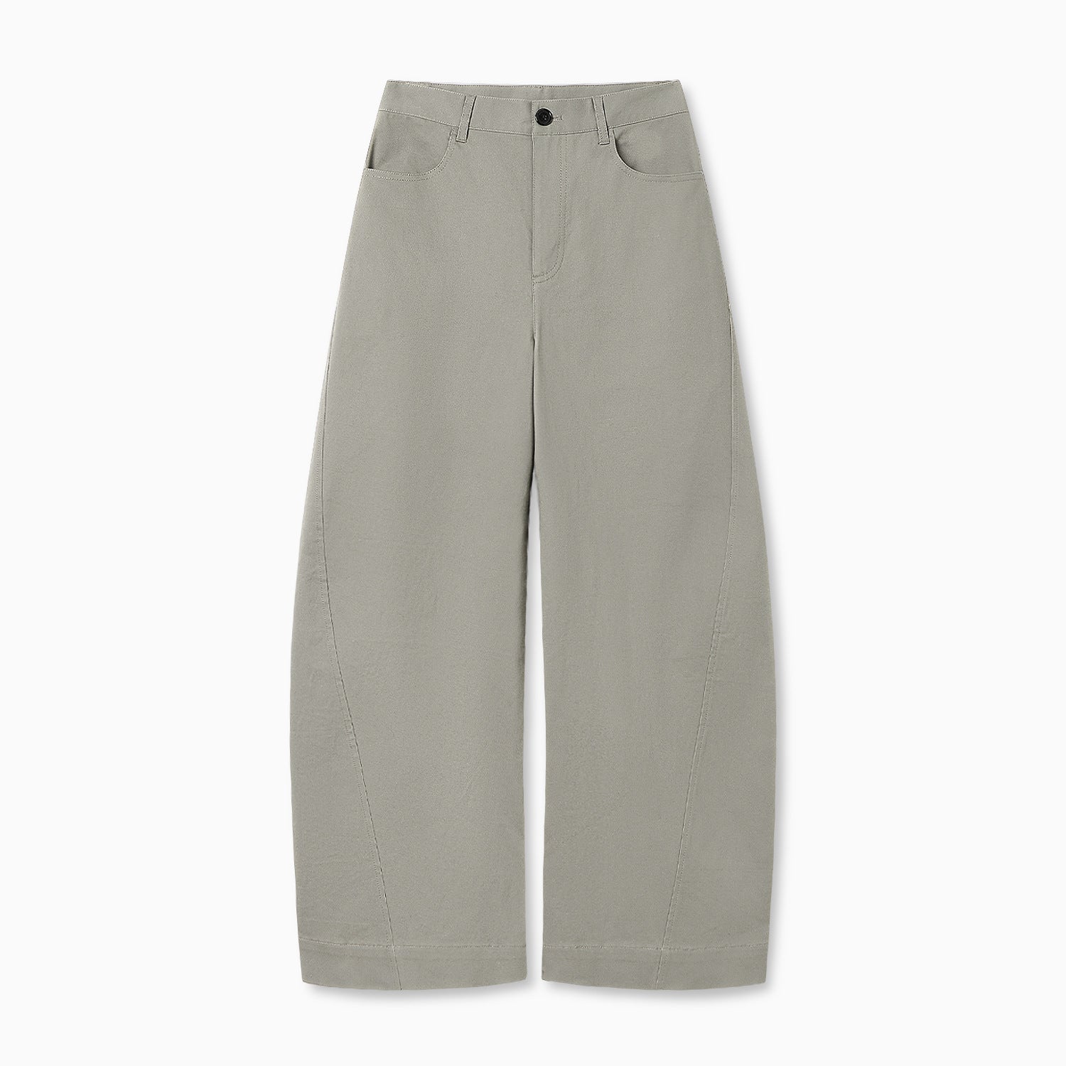 Vintage Washed Cotton Twill Wide Leg Pants
