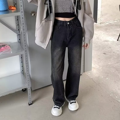 Vintage washed distressed jeans
