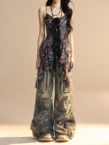 Vintage wide-leg work pants