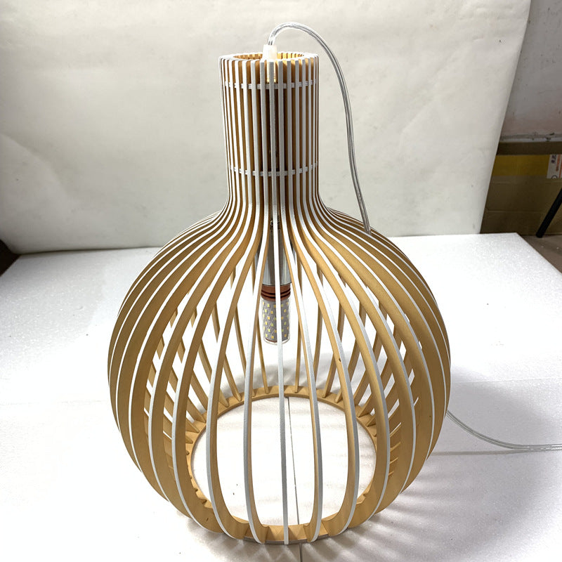 Vintage Wooden Birdcage Pendant Light