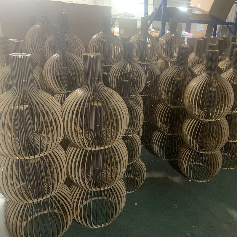 Vintage Wooden Birdcage Pendant Light