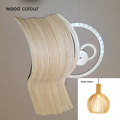 Vintage Wooden Birdcage Pendant Light