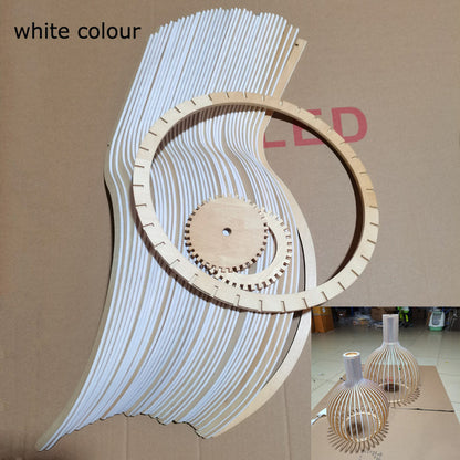 Vintage Wooden Birdcage Pendant Light