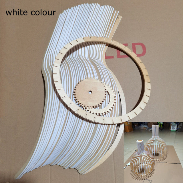 Vintage Wooden Birdcage Pendant Light