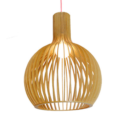 Vintage Wooden Birdcage Pendant Light