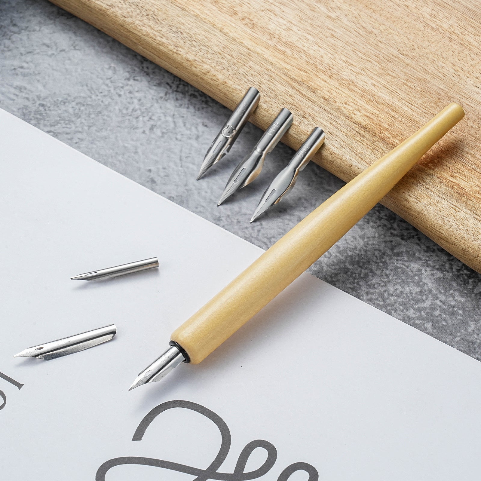 Vintage Wooden Dip Pen Set