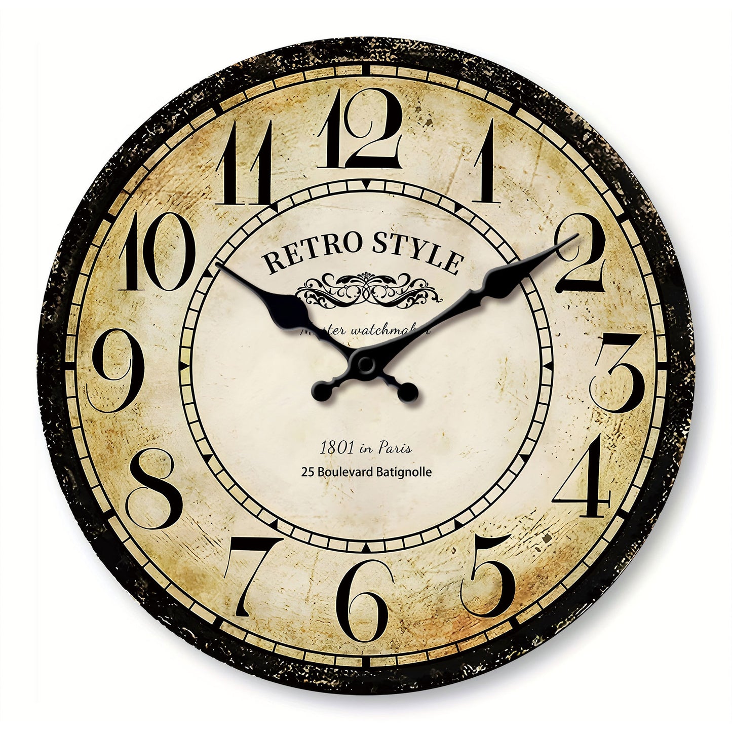 Vintage Wooden Wall Clock Silent Battery Operated