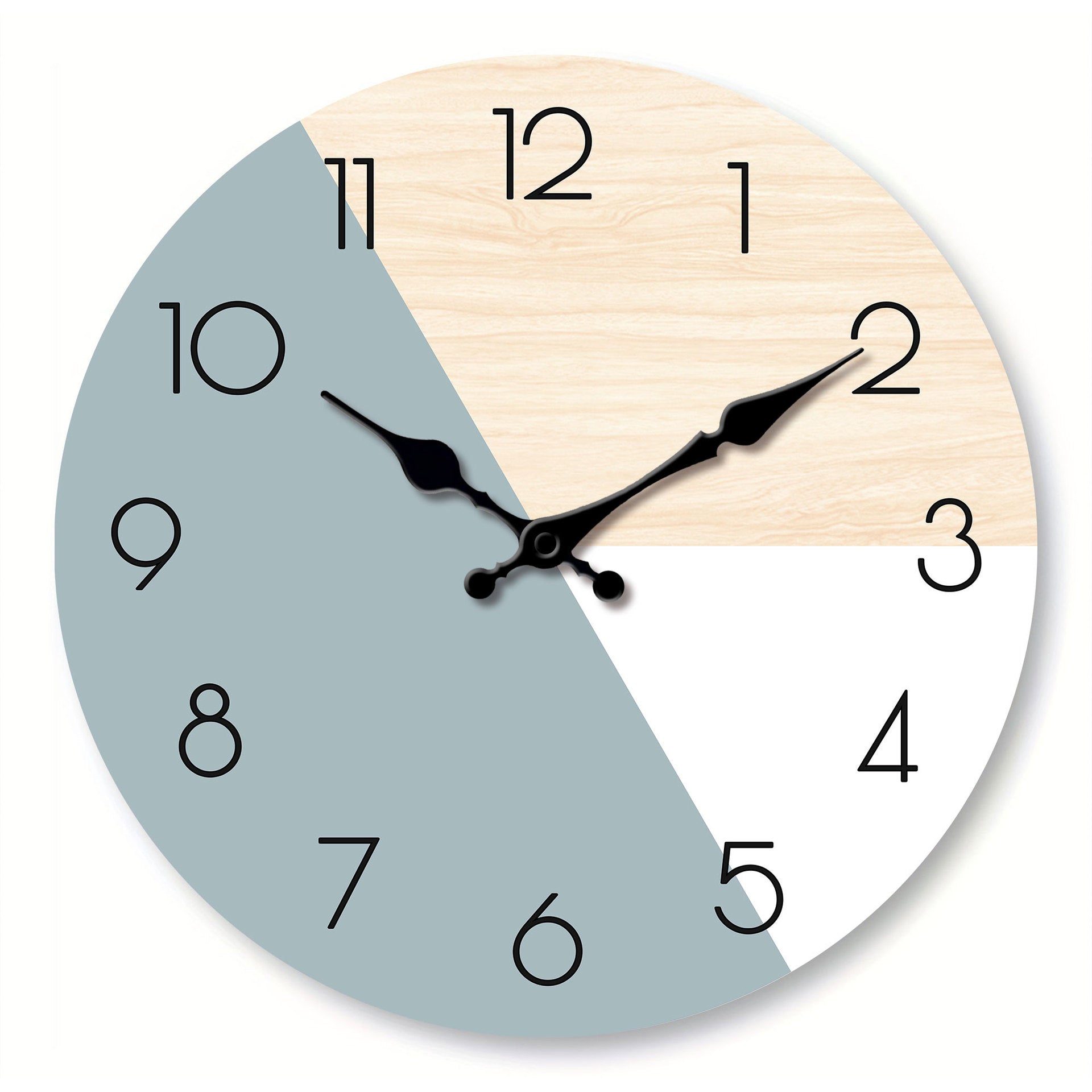 Vintage Wooden Wall Clock Silent Battery Operated