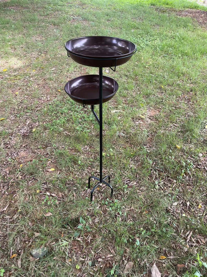 Vintage Wrought Iron Bird Feeder and Waterer Bath Basin