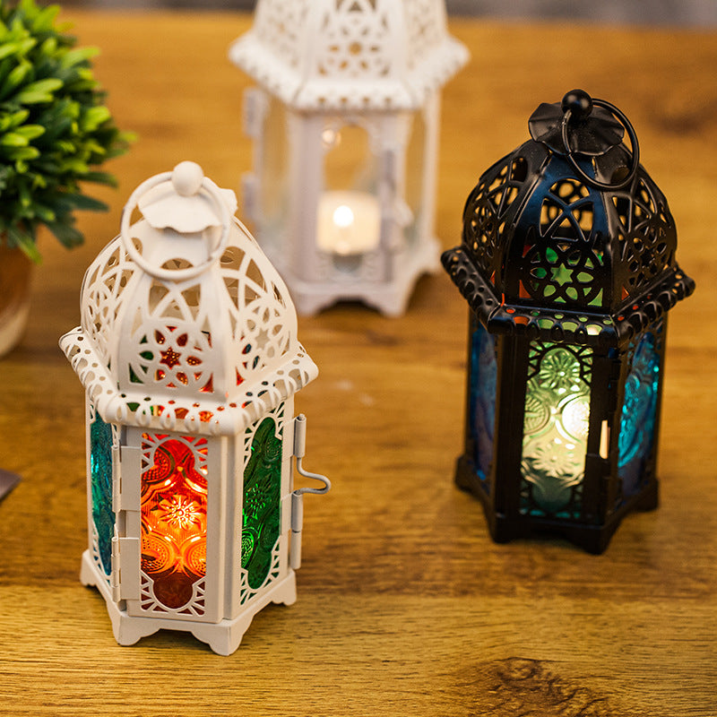 Vintage wrought iron candlestick ornaments