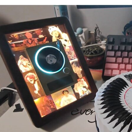 vinyl record frame, record player