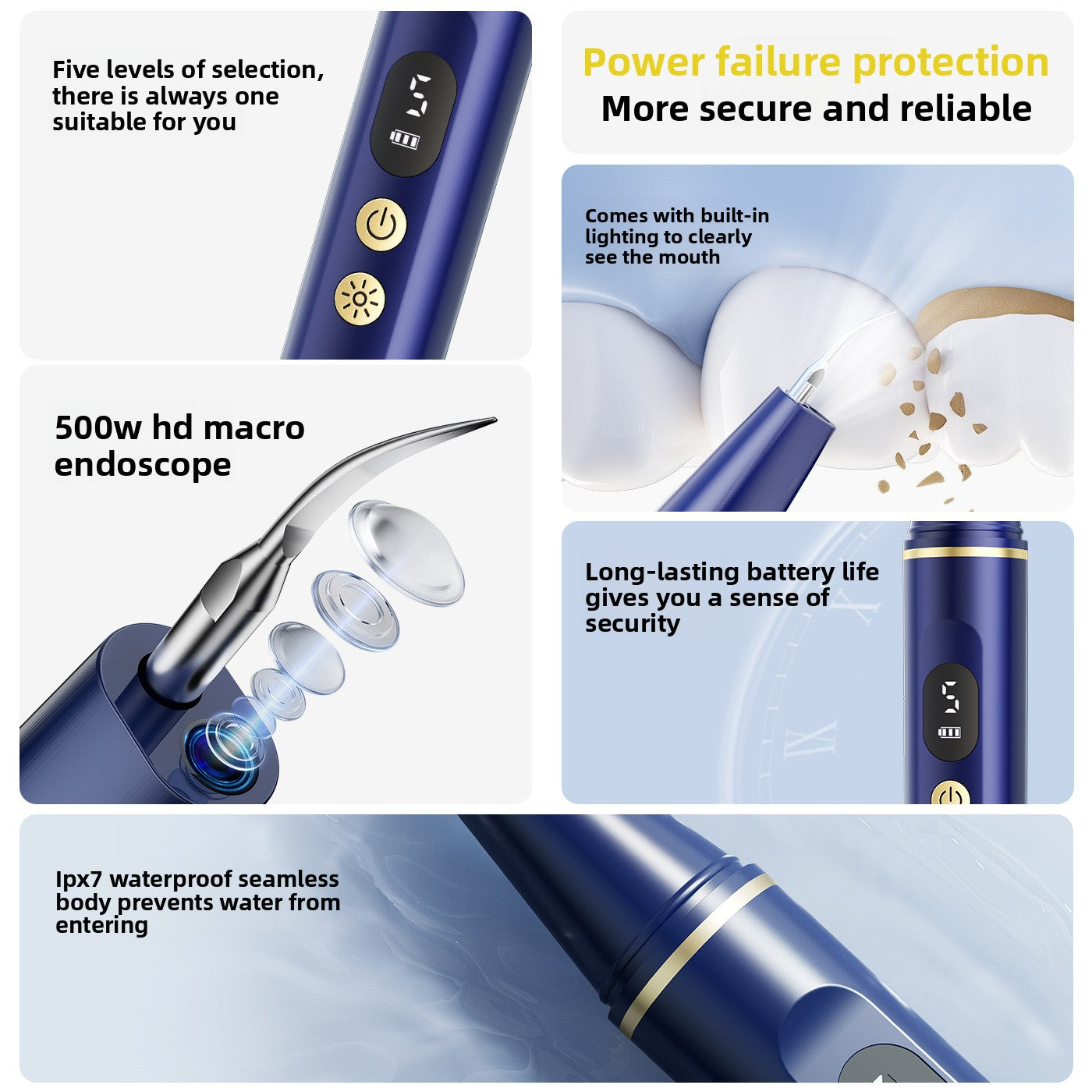 Visual dental cleaning instrument