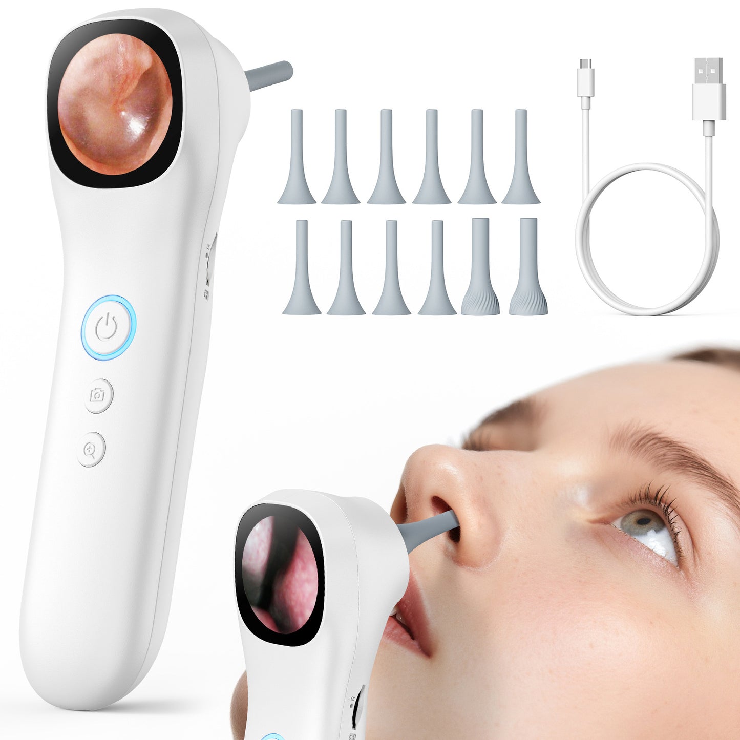Visual laryngoscope nasal mirror
