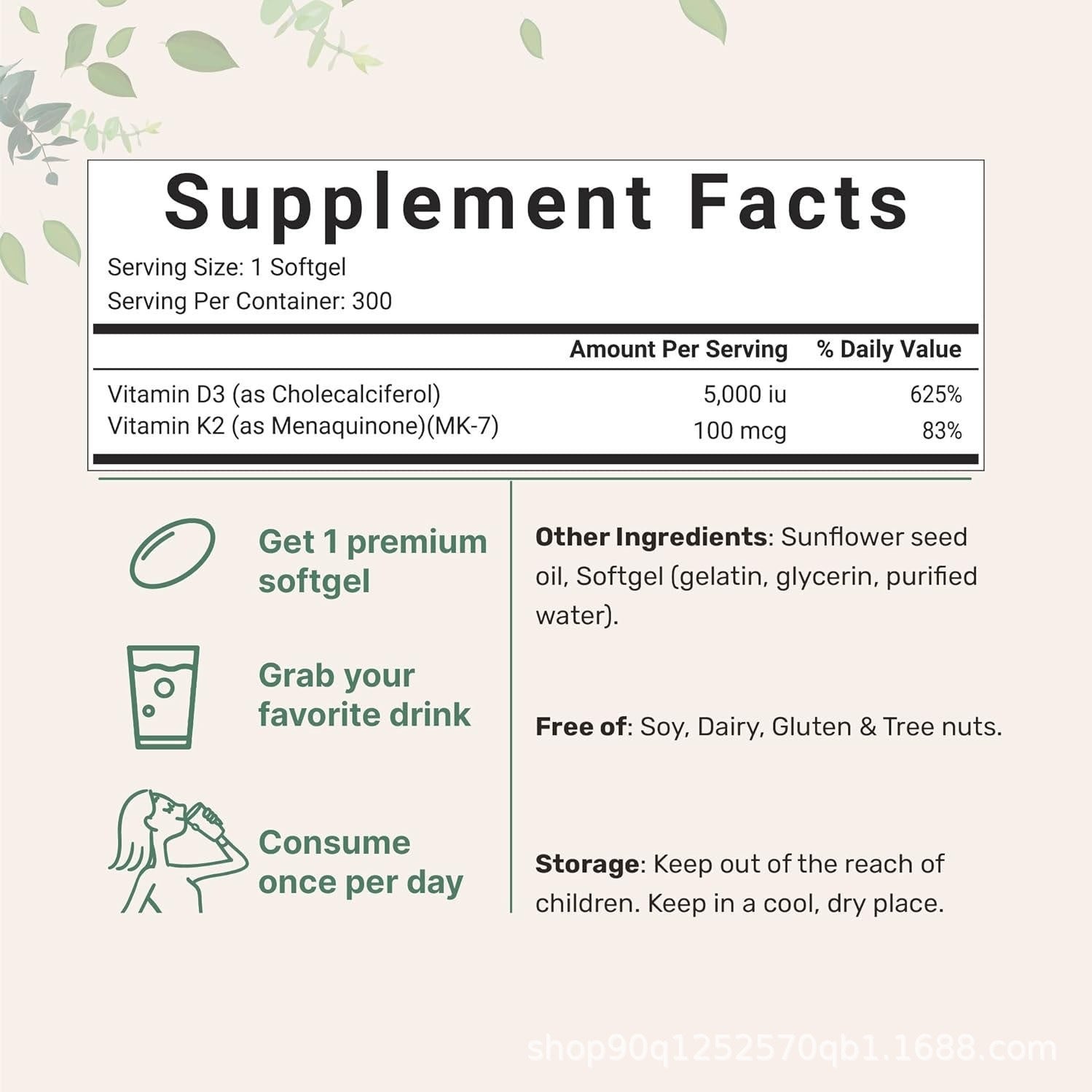 Vitamin D3 + K2 Capsules