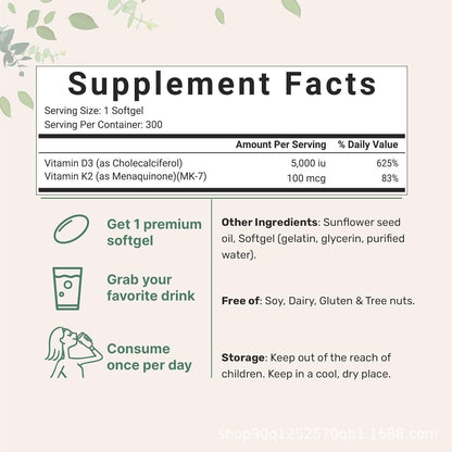 Vitamin D3 + K2 Capsules