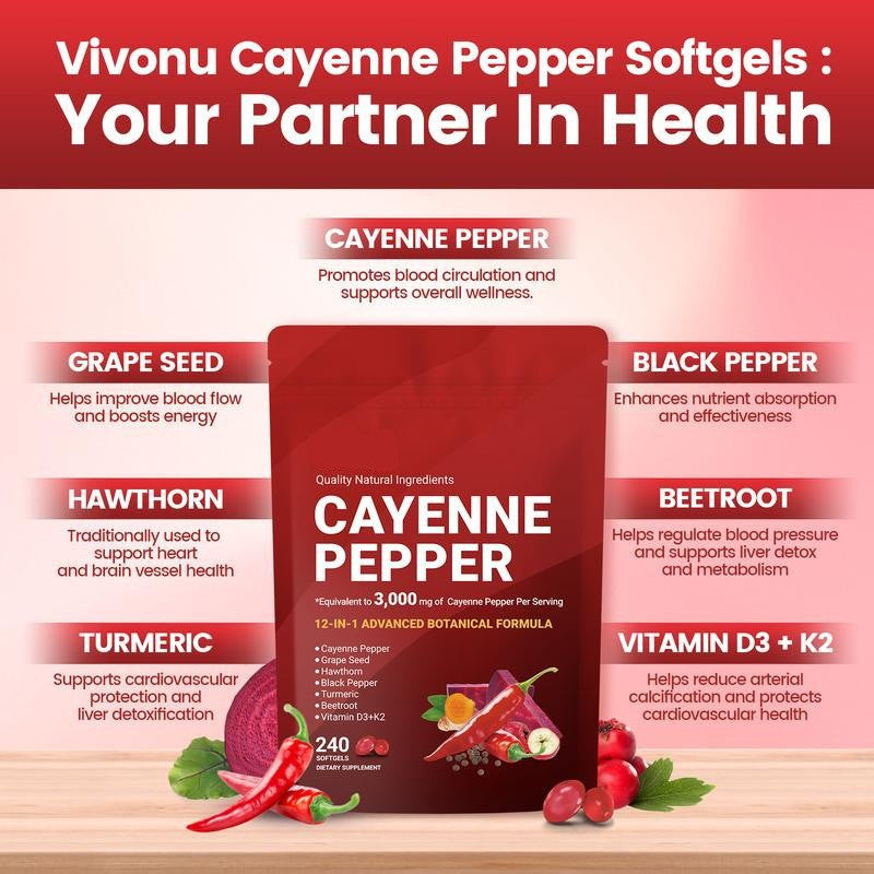 Vitamin D3 K2 Cayenne Pepper Capsules