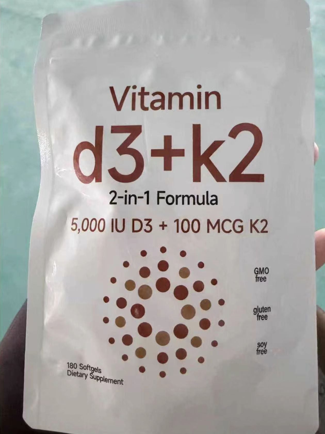 Vitamin D3+K2 Soft Capsules 180 Count
