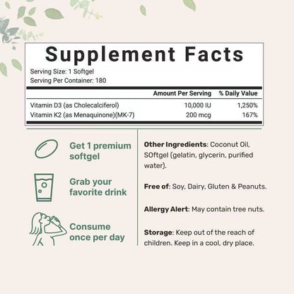 Vitamin D3 K2 Softgels