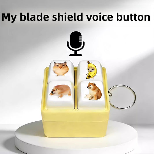 Voice Activated Button Stress Relief Keychain Toy