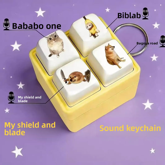 Voice Activated Button Stress Relief Keychain Toy