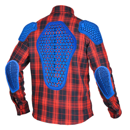 Volero Motorcycle Cycling Clothing Casual Retro All-Season Kevlar Motorcycle Plaid Shirt Anti-Fall Jacket