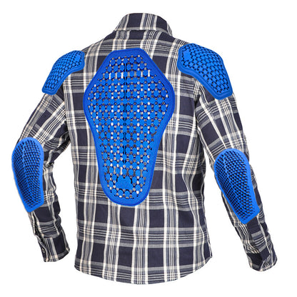 Volero Motorcycle Cycling Clothing Casual Retro All-Season Kevlar Motorcycle Plaid Shirt Anti-Fall Jacket