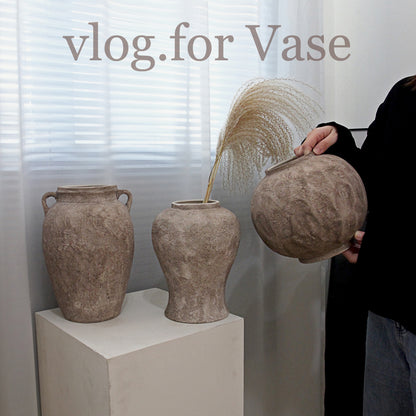 Wabi-Sabi Style Handmade Ceramic Flower Vase