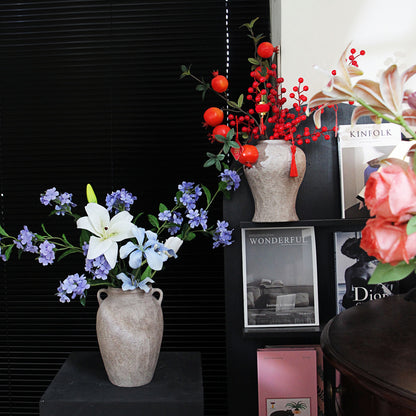 Wabi-Sabi Style Handmade Ceramic Flower Vase