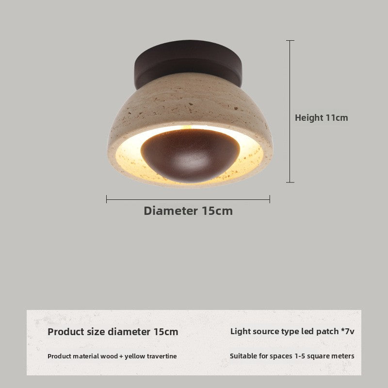 Wabi-Sabi Travertine Ceiling Light Nordic Bedroom Lighting